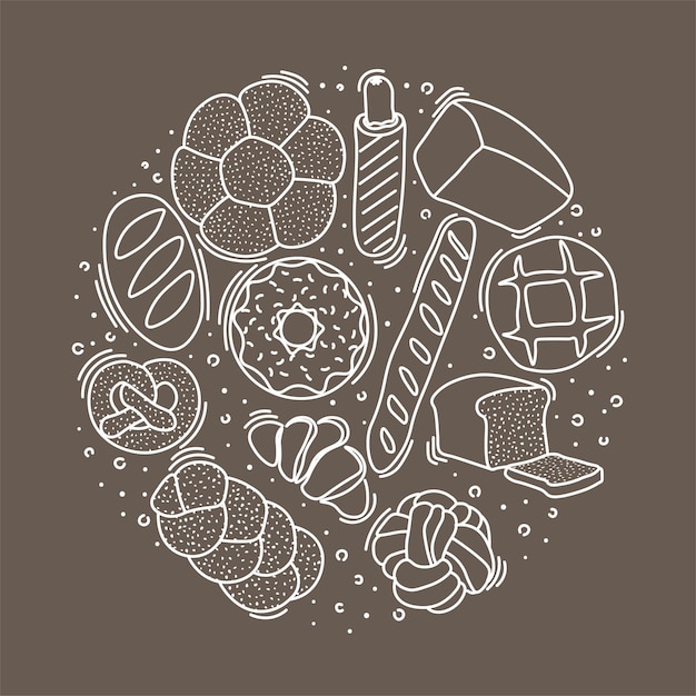 Trendy vector design for bakery or cafe