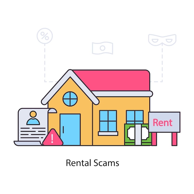 A trendy vector design of rental scam