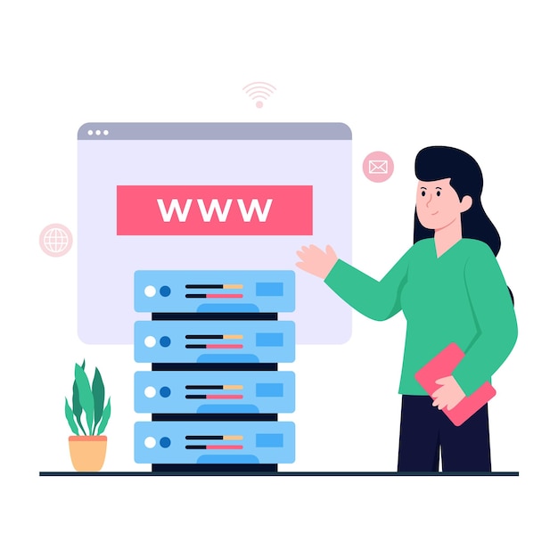 Trendy vector design of web server