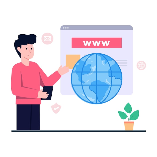 Trendy vector design of www