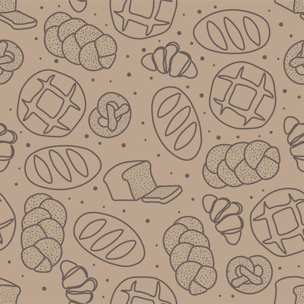 Trendy vector pattern for bakery or cafe