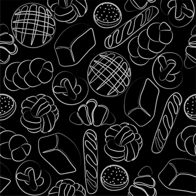 Trendy vector pattern for bakery or cafe