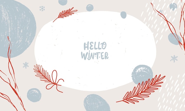 Vector trendy winter background holiday greeting card modern concept design