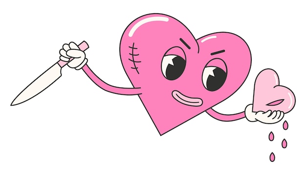 Trendy y2k anti valentines day sticker 2000s anti valentines day conception Cartoon character