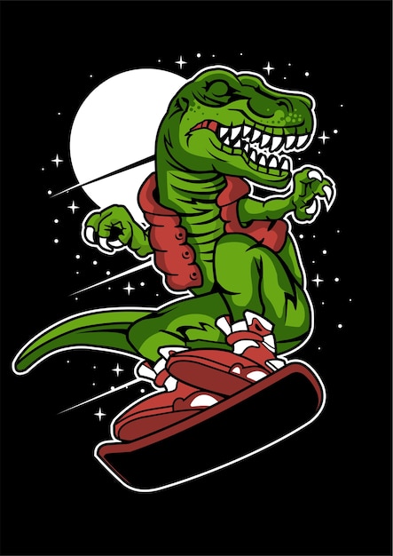 Trex Snowboard illustration in hand drawn