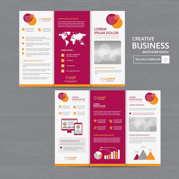 Tri fold Brochure Mock up Background abstract business Leaflet Flyer vector design presentation layo