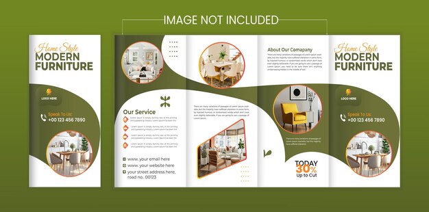 Tri fold Furniture brochure design and corporate minimal furniture interior trifold brochure