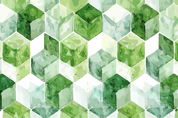 Vector triangle abstract background watercolor hand made artwork green color