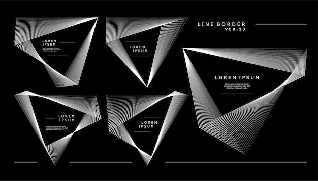 Triangle abstract blend lines border design template. Abstract border design.