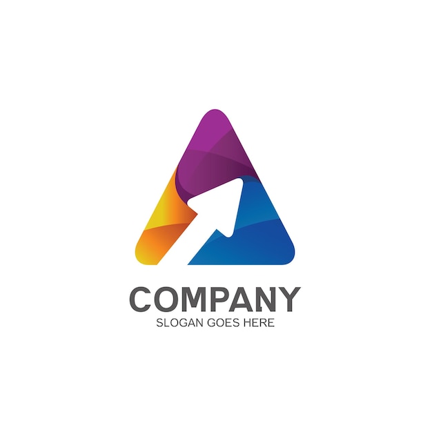 Triangle and arrow logo design