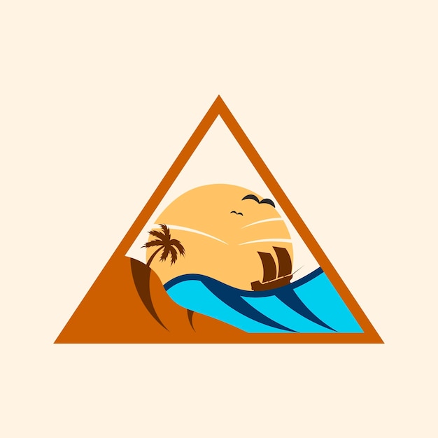 triangle Beach simple logo design element