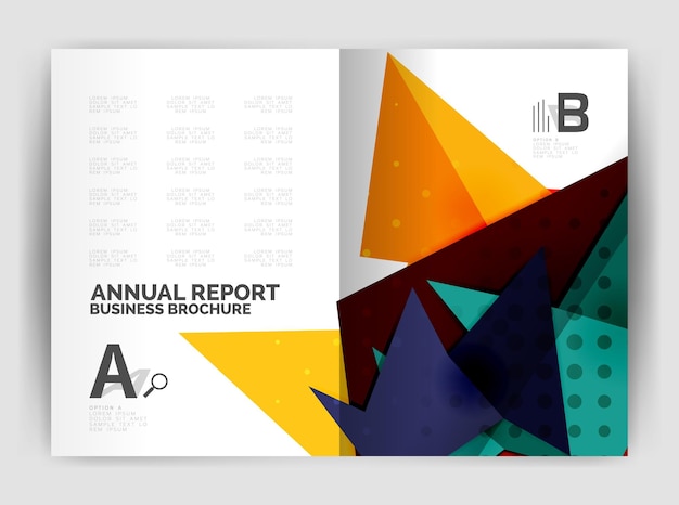 Triangle business print template brochure flyer or magazine cover abstract background