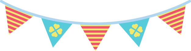 Triangle Colorful Cute Party Flags Illustration Special Vector Style