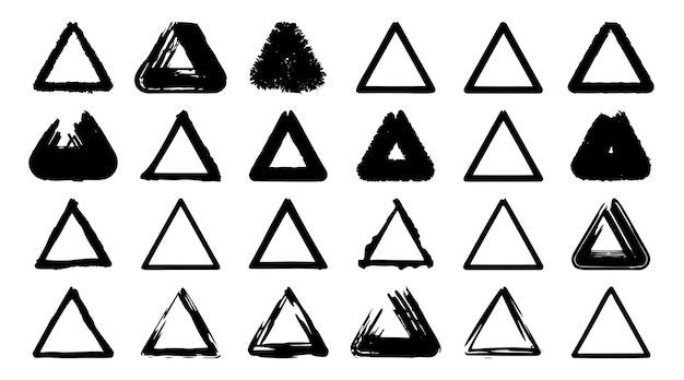 Triangle element doodle hand drawn brush vector illustration