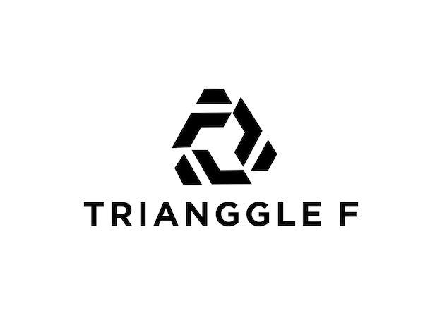 triangle f logo design vector illustration