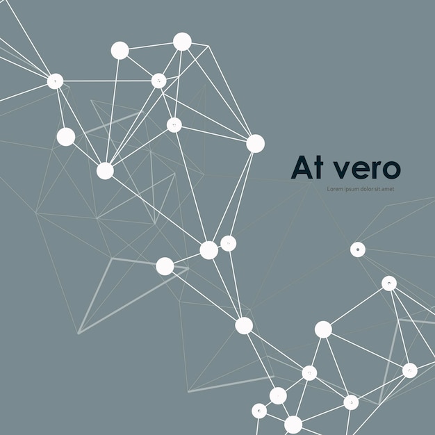 Triangle futuristic science structure for your project Polygonal vector design Connect color lines