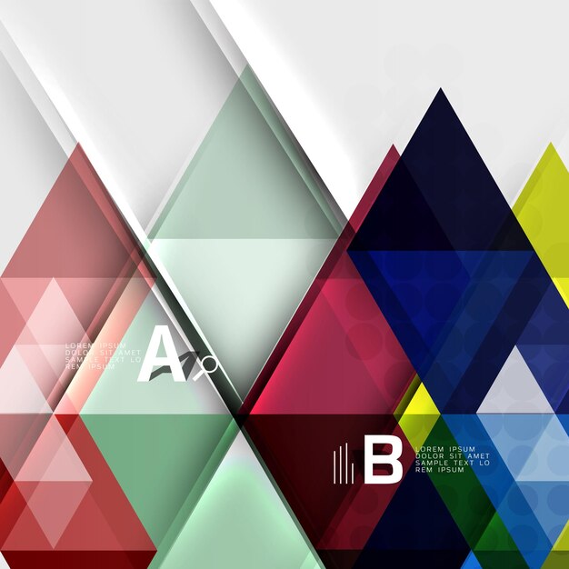 Triangle geometric infographic banner Vector template background for workflow layout diagram number options or web design