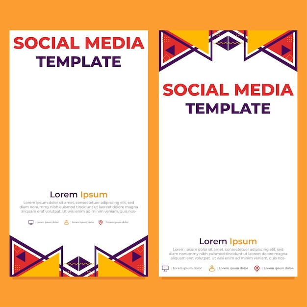 triangle geometric shape social media story template design