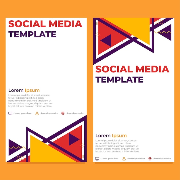 triangle geometric shape social media story template design