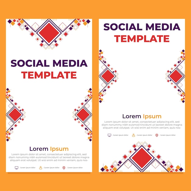 triangle geometric shape social media story template design