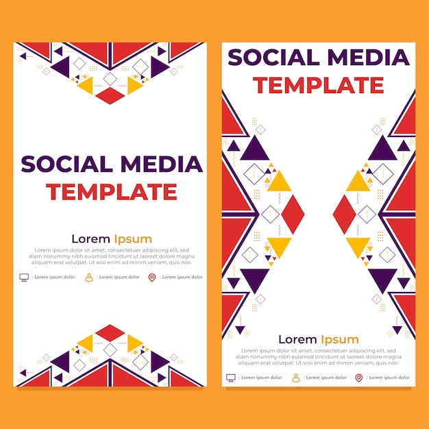 triangle geometric shape social media story template