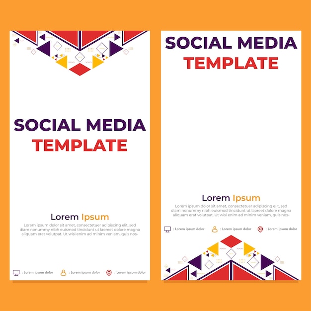 triangle geometric shape social media story template