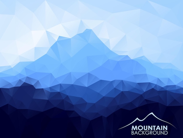 Triangle geometrical background with blue mountain range . Vector illustration.