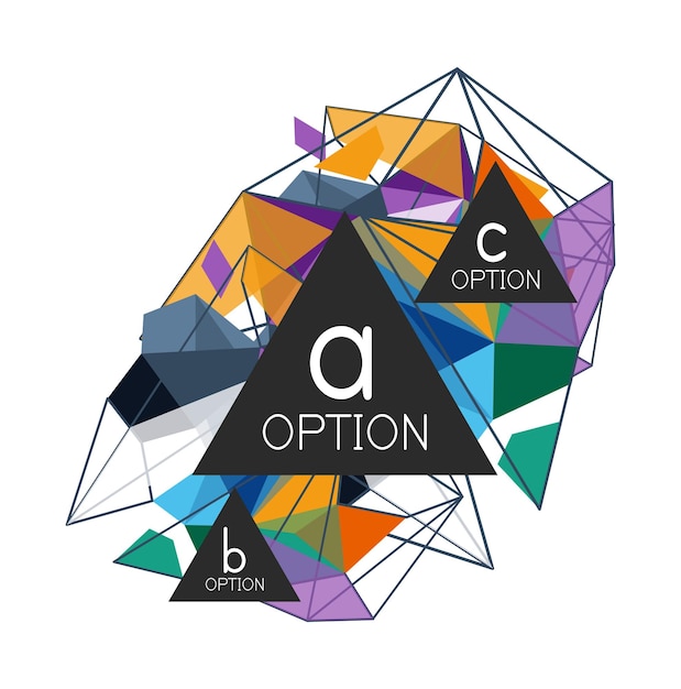 Vector triangle infographics design layout