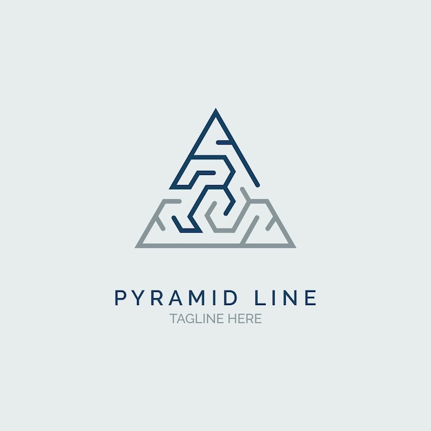 Vector triangle line style logo design template for brand or company and other