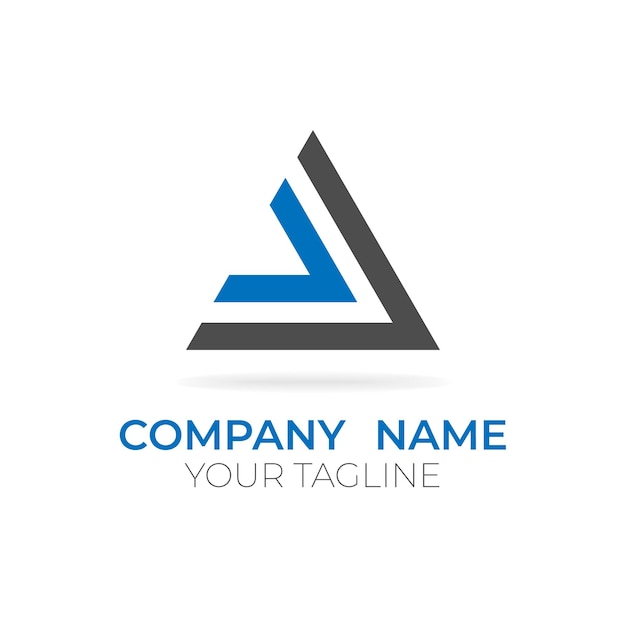 Triangle logo design concept vector black blue secure logo template