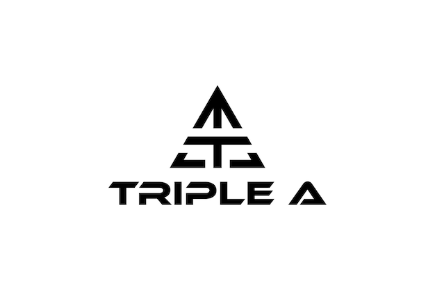 Triangle logo design letter A and T icon symbol business modern technology