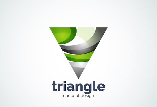 Triangle logo template triple cycle or pyramid concept