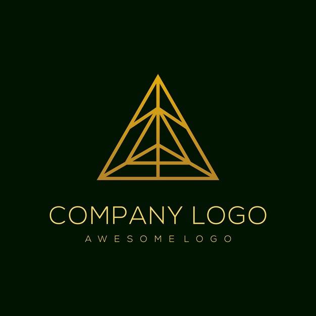 Triangle luxury logo template color