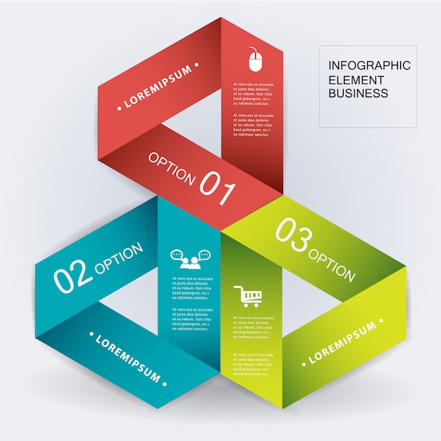 Triangle origami  infographic element template