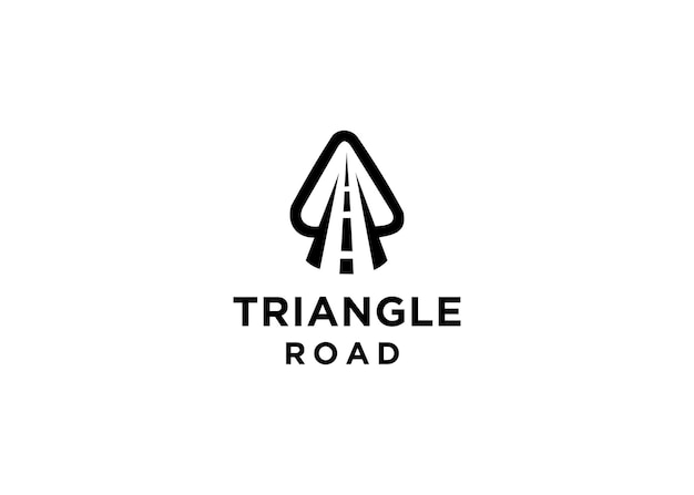 triangle road logo design vector illustration