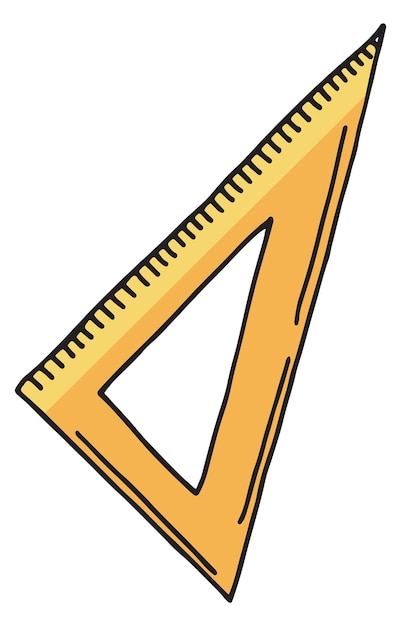 Triangle ruler icon Math doodle School symbol