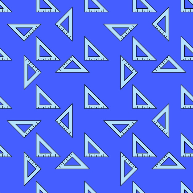 Triangle Ruler vector concept blue seamless pattern