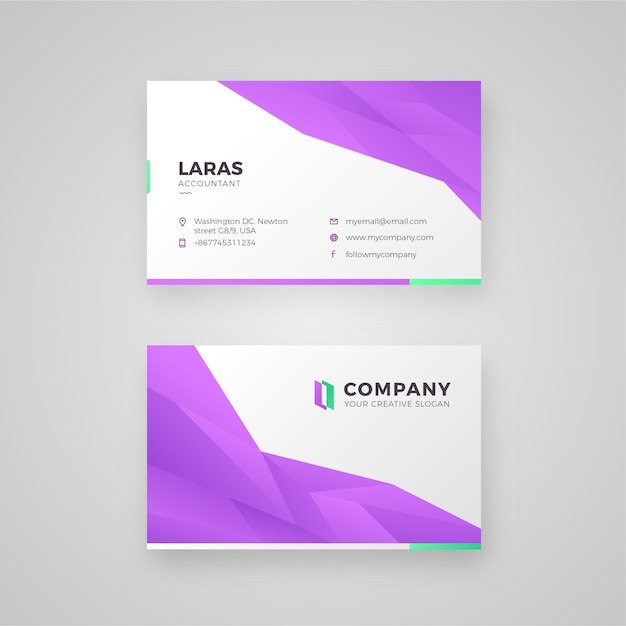 triangle shape purple business card