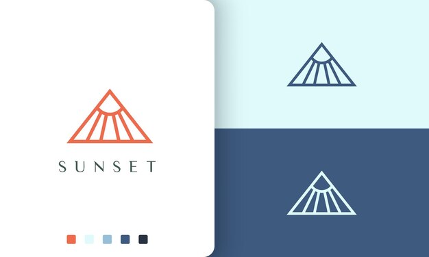 Triangle sun or energy logo in unique and modern style