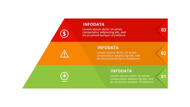 Triangle with 3 elements infographic template for web business presentations vector illustration Business data visualization