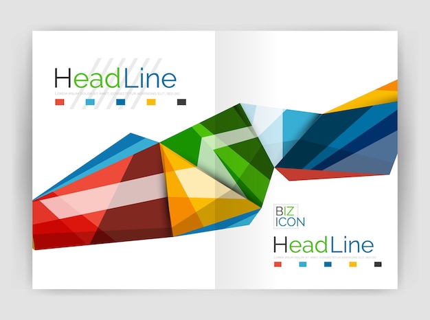 Triangles and lines annual report flyer brochure template