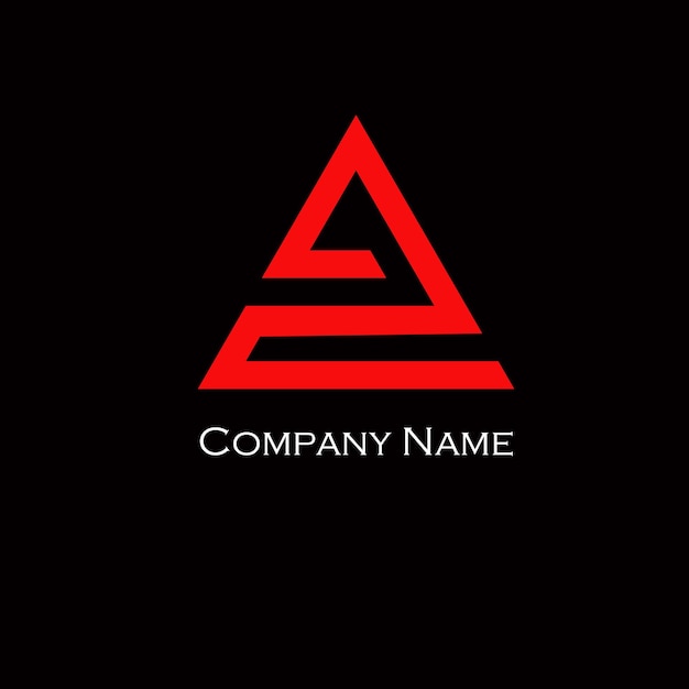 Triangular logo in black background