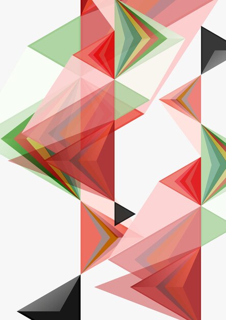 Triangular low poly vector a4 size geometric abstract template Multicolored triangles on light background futuristic techno or business design