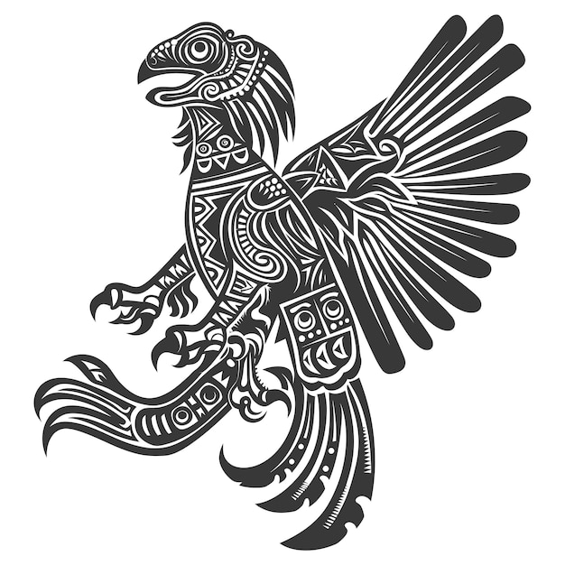 tribal animal using Aztecs style design with engraving style