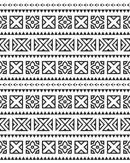 Tribal aztec ethnic geometric seamless pattern