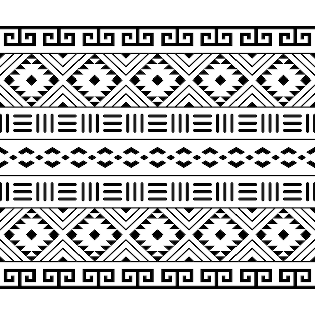 Tribal aztec geometric seamless pattern