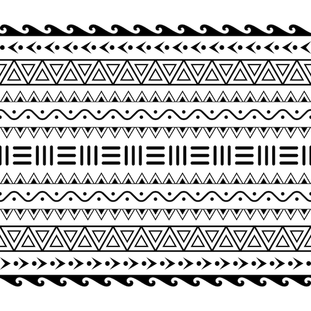 Tribal aztec geometric seamless pattern