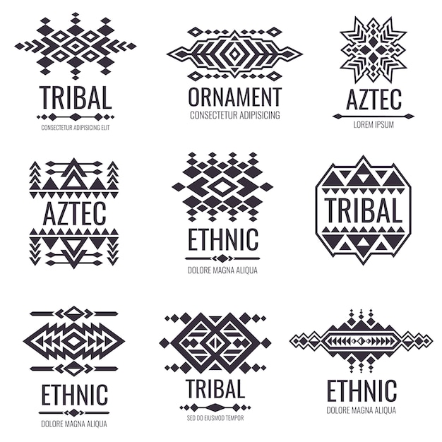 Vector tribal aztec vector pattern. indian graphics for tattoo designs