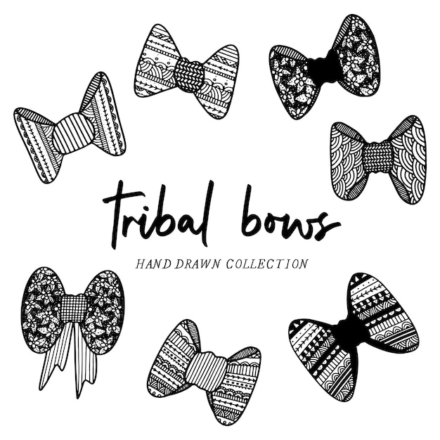 Tribal bows hand drawn