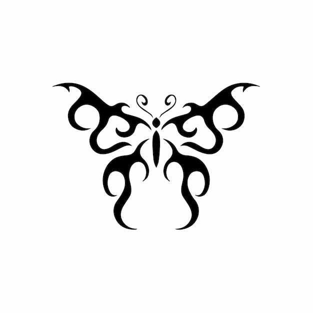 Tribal Butterfly Logo Symbol Stencil Design Tattoo Vector Illustration